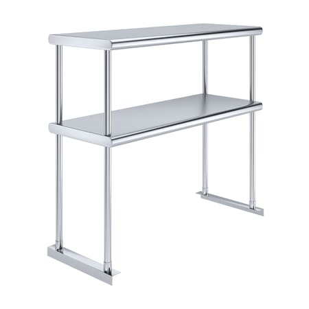 Amgood 14 in. x 36 in. AmGood Stainless Steel Double Deck Over Shelf DOS-1436-Z